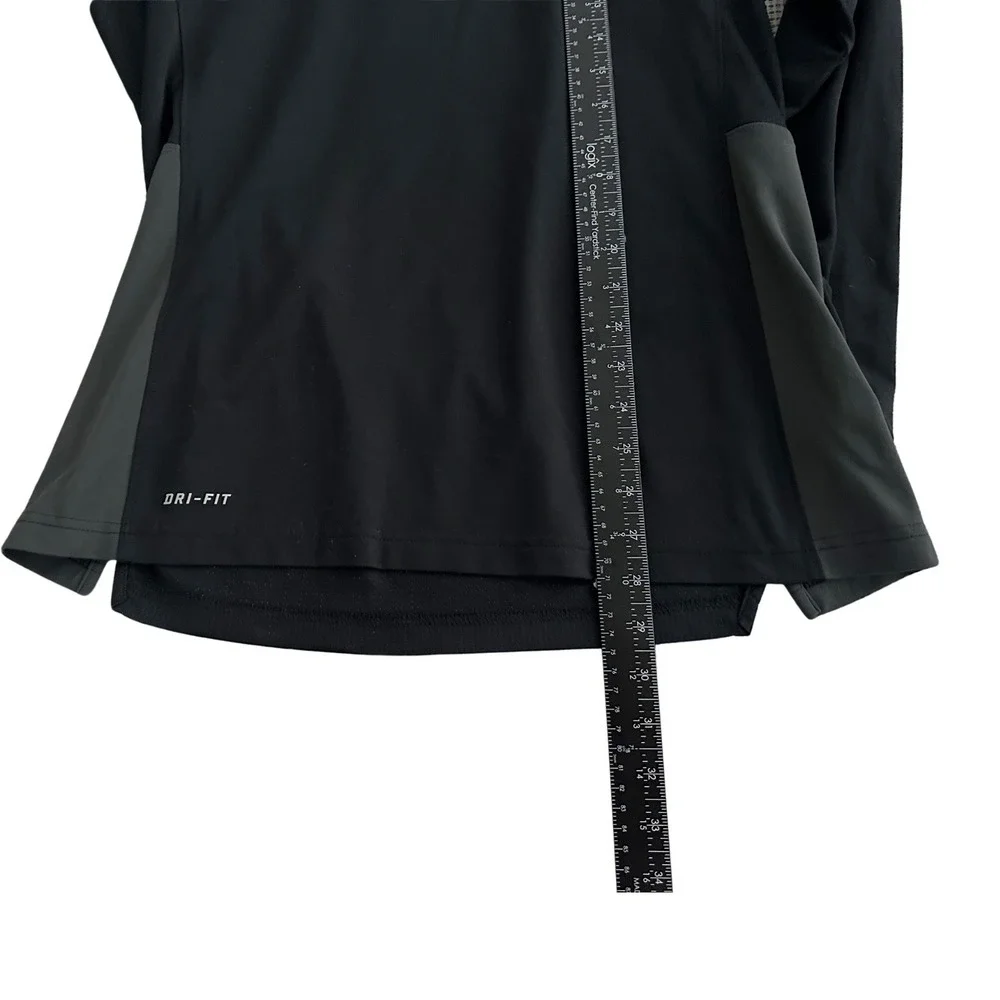 Nike Dri-FIT Men's M Black Gray Panel Long Sleeve Training Shirt 677638-010